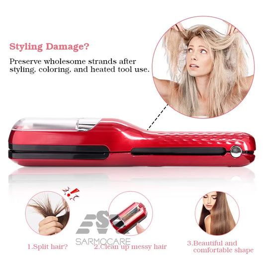Cordless Hair Cutting Machine Split End Hair Trimmer Cutter Type-C Charge Automatic End Remover Damaged Hair Care